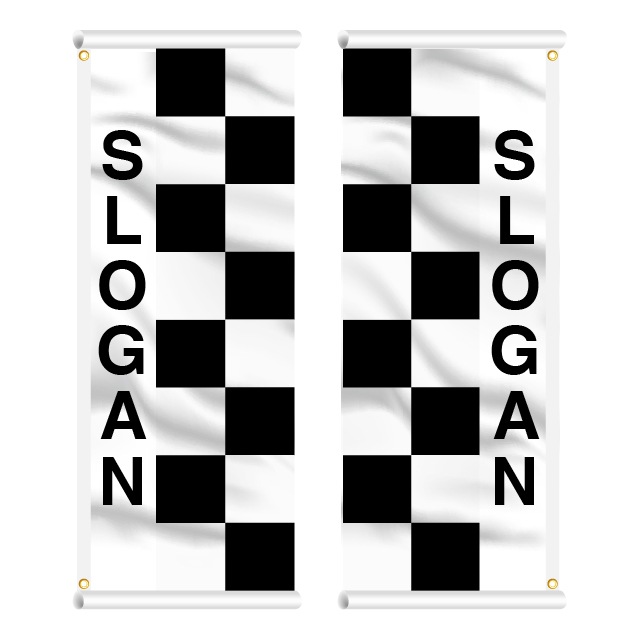 8x3 Race Style Sleeved Message Flag - Double Sided